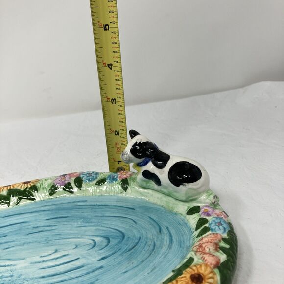 Mercuries Country Farm Childs Tea Set Tray Hand Painted Cow By Lake Replacement - Picture 4 of 10